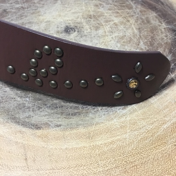 Women’s Brown Faux Leather Rhinestone Butterfly Buckle Belt Size 11 - Picture 6 of 6